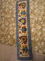 Vintage Handgeknoopte Loper met Bloemmotieven, Minder dan 50 cm, Gebruikt, 100 tot 150 cm, Wit