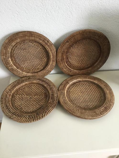 Birma riet 4 onderborden, borden 32 cm, Huis en Inrichting, Woonaccessoires | Onderzetters, Gebruikt, Bord, Ophalen of Verzenden
