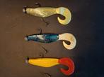 Groot kunstaas 3 stuks 18cm Mann's shads Big Tail zgan, Ophalen of Verzenden, Zo goed als nieuw, Complete set