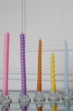 14 Kaarsen in prachtige vormen en kleuren, Overige materialen, Ophalen of Verzenden, Zo goed als nieuw, Minder dan 25 cm