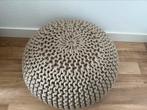 Gebreide Poef Beige – 50x50x35 cm (Label51 stijl), Minder dan 50 cm, Rond, Minder dan 50 cm, Ophalen of Verzenden