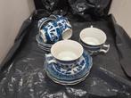 7 kop en schotels antiek 'blue Willow'