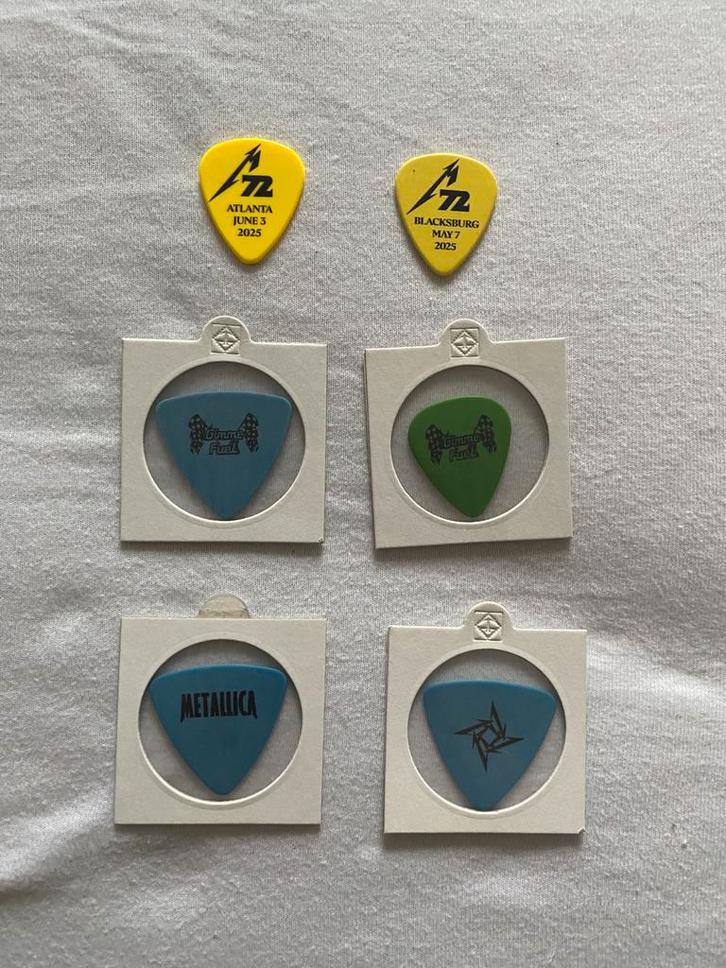 Metallica Plectrums €25 per stuk, Cd's en Dvd's, Vinyl | Hardrock en Metal, Gebruikt, Ophalen of Verzenden