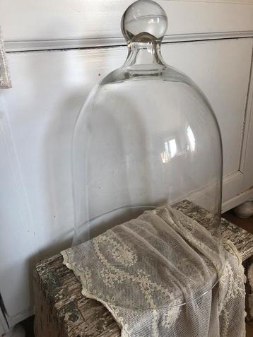 Grote brocante glazen stolp beschikbaar voor biedingen