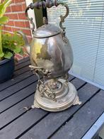 Antieke Theeketel met Warmhouder, Ophalen, Brons