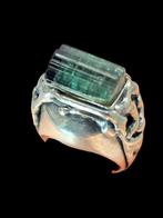 Modernistische Zilveren Design Ring Natuurlijke Toermalijn, Verzenden, ., Zo goed als nieuw, Dame
