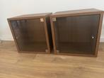 Set van 2 IKEA EKET wandkast incl. wandrail walnootpatroon, Ophalen, Zo goed als nieuw, Minder dan 150 cm, Minder dan 100 cm