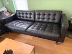 Ikea zwart lederen bank -  Landskrona - gratis op te halen, Huis en Inrichting, Banken | Bankstellen, Ophalen, Gebruikt, Driepersoons