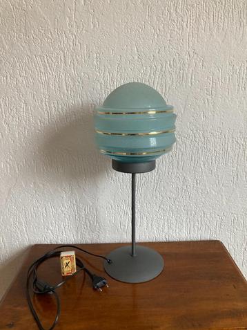 tafellampje tafellamp met pastel groen glas design art deco beschikbaar voor biedingen