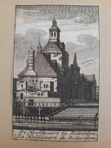 R02 / De Hoofdpoort te Rotterdam unieke gravure 18e eeuw beschikbaar voor biedingen