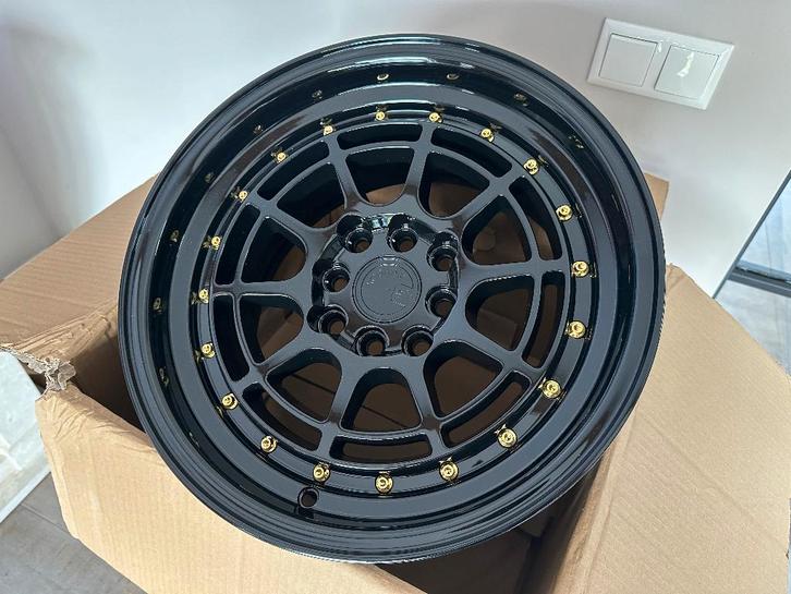 Aodhan AH04 Zwart goud 15 x 8.0J ET20 4x100 4x114.3, Auto diversen, Tuning en Styling, Ophalen of Verzenden