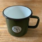 Emaille mok beker - Stephen & Penelope - forest green, Ophalen of Verzenden
