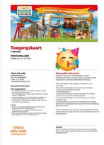 Ticket This is Holland  1 persoon, Eén persoon, Ticket of Toegangskaart