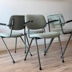Buisframe stoelen 4x, groen/grijs, nieuw gestoffeerd, Huis en Inrichting, Stoelen, Ophalen, Vintage, Zo goed als nieuw, Vier
