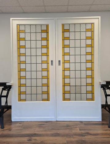 oude jaren 30 glas in lood SCHUIFDEUREN ensuite deuren beschikbaar voor biedingen