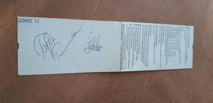 Handtekeningen Nightwish, Verzamelen, Muziek, Artiesten en Beroemdheden, Gebruikt, Overige typen, Gesigneerd, Ophalen of Verzenden