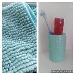 Badmat en tandenborstelbeker aqua ibiza, Ophalen of Verzenden, Zo goed als nieuw, Blauw
