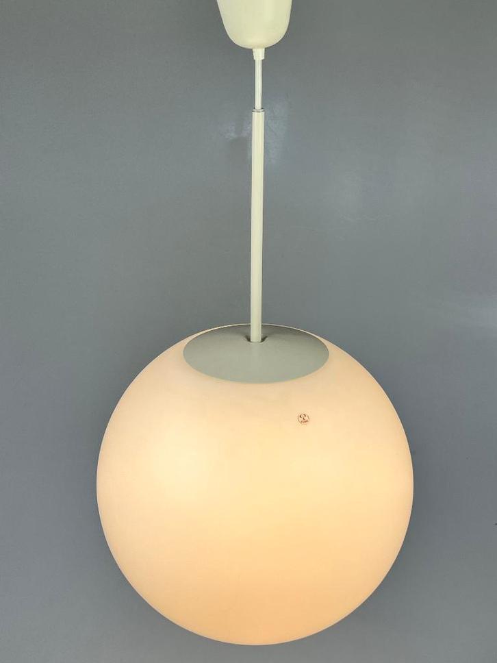 Vintage Xl Bollamp / Hanglamp, Peill & Putzler, 1970's, Huis en Inrichting, Lampen | Hanglampen, Gebruikt, 75 cm of meer, Glas