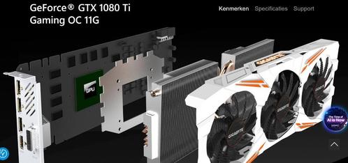 GIGABITE GTX1080TI    GTX 1080 TI !!!, Computers en Software, Videokaarten, Zo goed als nieuw, Nvidia, PCI-Express 3.0, GDDR5