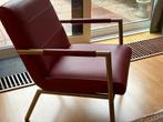 Leren stoel, auberginekleur, Huis en Inrichting, Fauteuils, Ophalen, Zo goed als nieuw, 75 tot 100 cm, 50 tot 75 cm
