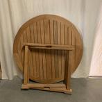 Ronde Tuintafel - 120 cm - massief teak - TTM Wonen, Tuin en Terras, Tuintafels, TTM Wonen, Meubels – (Perzische) Tapijten en Woonaccessoires