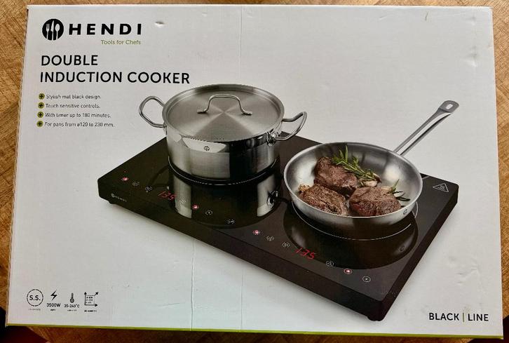 Hendi Double Induction Cooker, Witgoed en Apparatuur, Kookplaten, Nieuw, Vrijstaand, Elektrisch, 3 kookzones of minder, Energieklasse A of zuiniger