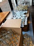 Jampotten, glazen potten en flesjes met deksels, Ophalen of Verzenden, Zo goed als nieuw