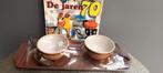 nieuw Vintage 2 lepel dienblad kom schotel jaren 70 bruin, Keramiek, Overige typen, Nieuw, Ophalen of Verzenden