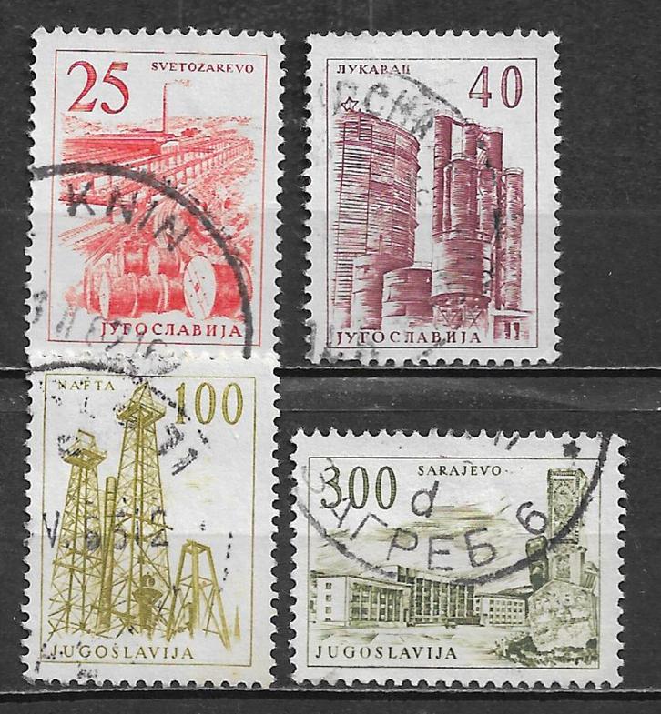 Joegoslavie 1961 Industrie Sarajevo boortoren olie, Postzegels en Munten, Postzegels | Europa | Overig, Gestempeld, Joegoslavië