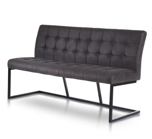 Eetbank Patch stof soft antraciet | Webshop, Huis en Inrichting, Stoelen, Nieuw, Metaal, Stof, Overige kleuren, Ophalen of Verzenden