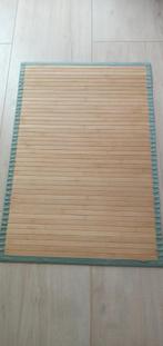 Bamboe badmat naturel -latjes, groene afwerkbies- 75x50 cm, Huis en Inrichting, Badkamer | Badtextiel en Accessoires, Ophalen of Verzenden