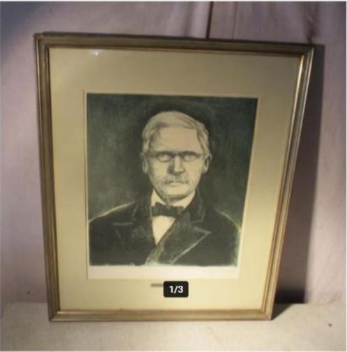 Prachtige Oude Ets 'F W Raiffeisen' - Gesigneerd, Antiek en Kunst, Kunst | Etsen en Gravures, Ophalen of Verzenden