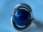 Zilveren verstelbare ring Lapis Lazuli, Verzenden, Zo goed als nieuw, 17 tot 18, Met edelsteen