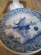 Delfts blauw wandbord, afbeelding van Polderlandschap., Ophalen of Verzenden