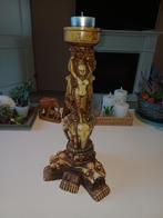 Aziatische zware kandelaar retro antiek vintage, Ophalen of Verzenden, Overige materialen