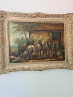 Schilderij paarden heel mooi .Antiek, Ophalen of Verzenden