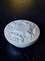 Vintage Melkglas Doosje met Roos Design, Ophalen of Verzenden