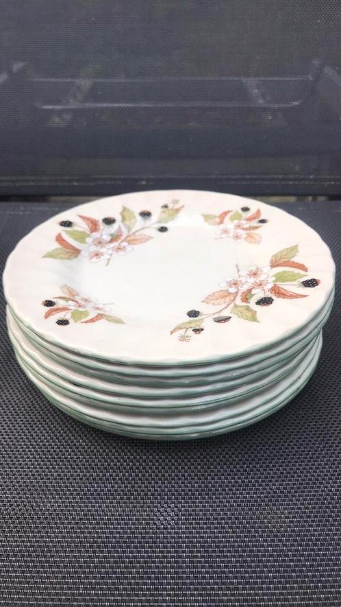 9 gebaksbordjes met bramen - Myott Meakin Hedgerows, Huis en Inrichting, Keuken | Servies, Zo goed als nieuw, Bord(en), Overige stijlen