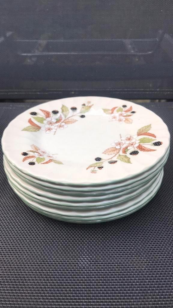 9 gebaksbordjes met bramen - Myott Meakin Hedgerows, Huis en Inrichting, Keuken | Servies, Zo goed als nieuw, Bord(en), Overige stijlen