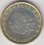 Monaco 1 euro Rainier III 2001 UNC in munthouder, Ophalen of Verzenden, Monaco, 1 euro, Losse munt