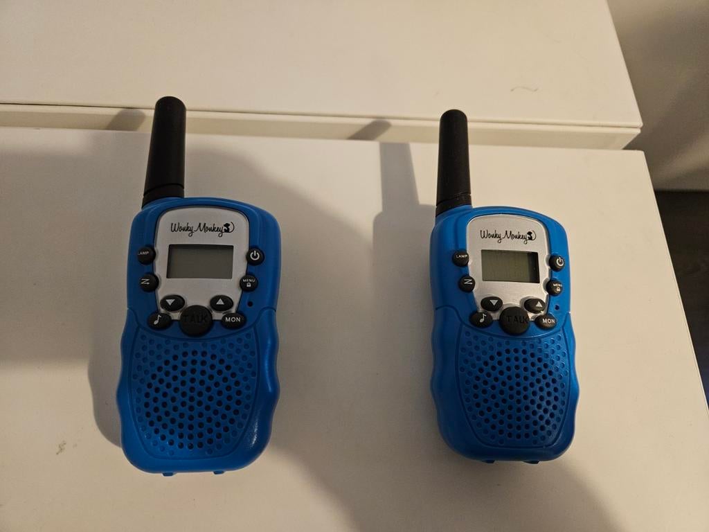 Walkie talkie Wonky Monkey blauw, Kinderen en Baby's, Speelgoed | Buiten | Actiespeelgoed, Gebruikt, Ophalen of Verzenden
