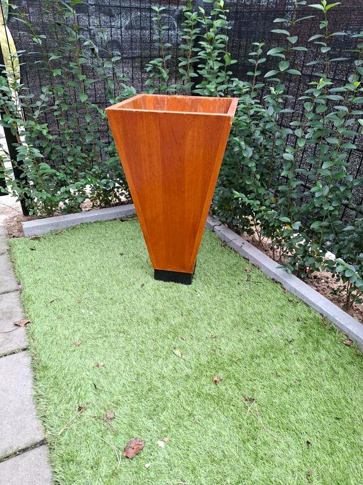Houten Bloempot / Plantenbak, Tuin en Terras, Bloembakken en Plantenbakken, Gebruikt, Hout, Binnen, Balkon, Tuin, 30 tot 60 cm