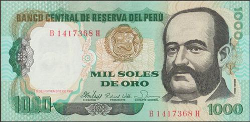Peru 1000 soles 1981 XF p.122a (# 55), Postzegels en Munten, Bankbiljetten | Amerika, Los biljet, Zuid-Amerika, Verzenden