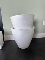 3 grote witte sierpotten, Tuin en Terras, Bloempotten, Gebruikt, Binnen, Minder dan 40 cm, Overige vormen