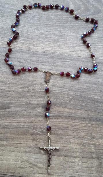 Om 1960 - 1970 BOHEEMSE Glaskraal Glas Kralen Rozenkrans beschikbaar voor biedingen
