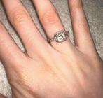 Pandora ring vierkant, Ophalen of Verzenden, Zo goed als nieuw, Dame, Zilver
