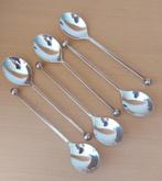 Set à 6 verzilverde koffielepels, zijkant gekartelde steel, Ophalen of Verzenden, Zo goed als nieuw, Zilver, Los bestek