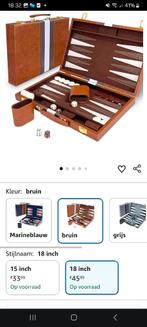 Backgammon Set 18" Klassieke Backgammon Koffer, Bordspel, Een of twee spelers, Ophalen, Gebruikt