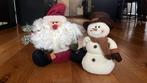 Leuke kerstman samen met een sneeuwpop, Ophalen of Verzenden