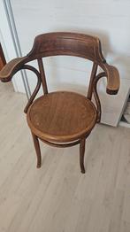 Houten stoel met leuning, Huis en Inrichting, Stoelen, Ophalen, Gebruikt, Bruin, Eén